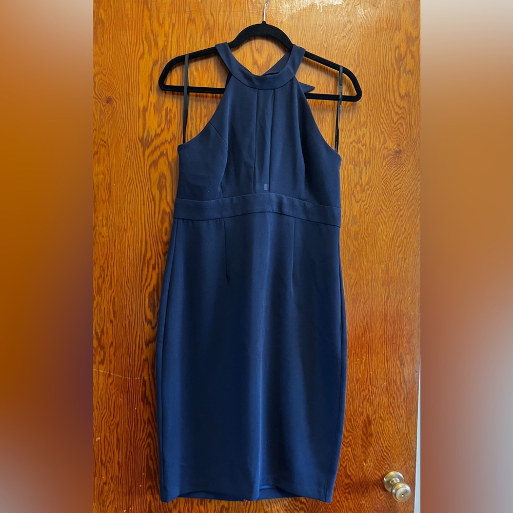 BCBGeneration Blue Sleeveless Cocktail Sheath Dress